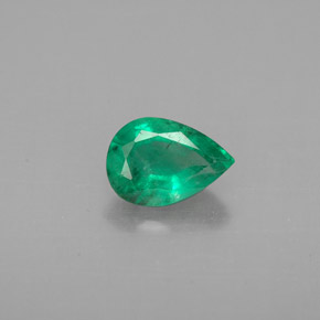 Smeraldo naturale verde da 0,64 ct, taglio a pera, VS-SI