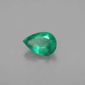 Smeraldo naturale verde da 0,64 ct, taglio a pera, VS-SI