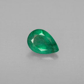 Smeraldo naturale verde da 0,55 ct, taglio a pera, VS-SI