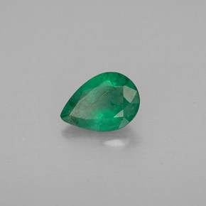 Smeraldo naturale verde da 0,55 ct, taglio a pera, VS-SI
