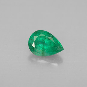 Smeraldo naturale verde da 0,67 ct, taglio a pera, VS-SI