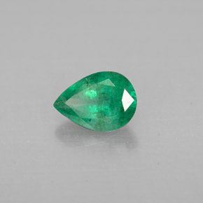 Smeraldo naturale verde da 0,67 ct, taglio a pera, VS-SI