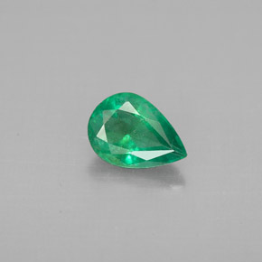 Smeraldo naturale verde da 0,57 ct, taglio a pera, SI