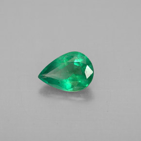 Smeraldo naturale verde da 0,57 ct, taglio a pera, SI