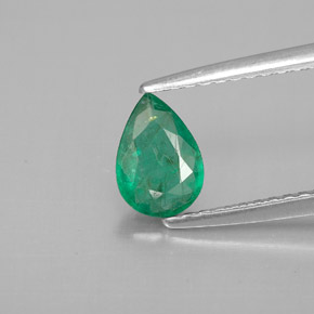 Smeraldo naturale verde da 0,50 ct, taglio a pera, VS-SI