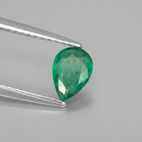 Smeraldo naturale verde da 0,50 ct, taglio a pera, VS-SI