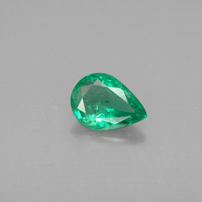 Smeraldo naturale verde da 0,50 ct, taglio a pera, VS-SI