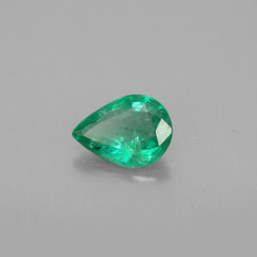 Smeraldo naturale verde da 0,50 ct, taglio a pera, VS-SI