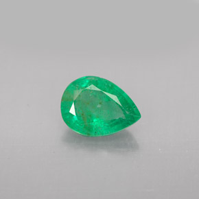 Smeraldo Verde naturale da 1.27 ct, Forma a pera, VS-SI