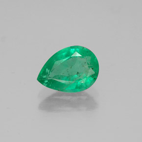 Smeraldo naturale verde da 0,85 ct, taglio a pera, VS-SI