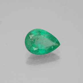 Smeraldo naturale verde da 0,85 ct, taglio a pera, VS-SI