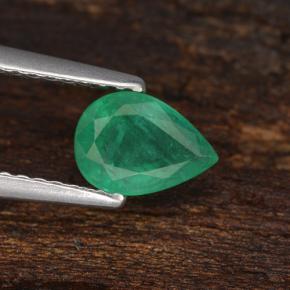 Smeraldo naturale verde da 0,69 ct, taglio a pera, I1