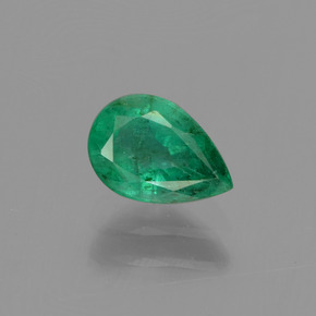 Smeraldo naturale verde da 0,67 ct, taglio a pera, VS-SI