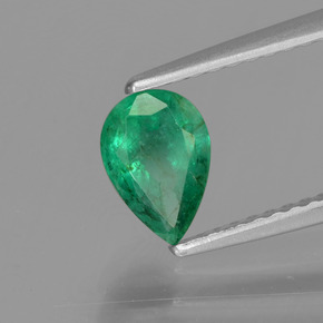 Smeraldo naturale verde da 0,67 ct, taglio a pera, VS-SI
