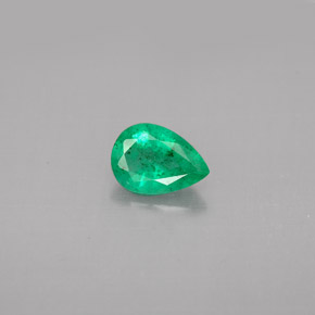 Smeraldo naturale verde da 0,58 ct, taglio a pera, VS-SI