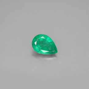 Smeraldo naturale verde da 0,59 ct, taglio a pera, VS-SI