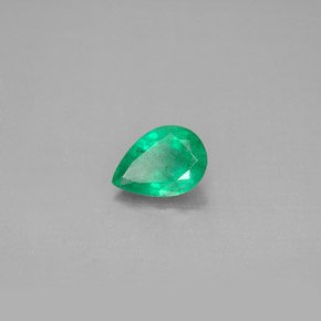 Smeraldo naturale verde da 0,59 ct, taglio a pera, VS-SI