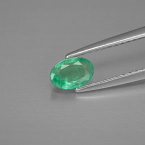Smeraldo naturale verde da 0,42 ct, taglio ovale, VS-SI