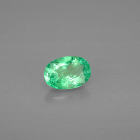 Smeraldo naturale verde da 0,43 ct, taglio ovale, VS-SI