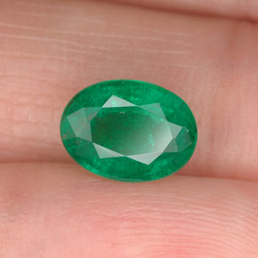 Smeraldo naturale verde da 1,60 ct, taglio ovale, SI