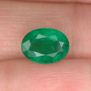 Smeraldo naturale verde da 1,60 ct, taglio ovale, SI