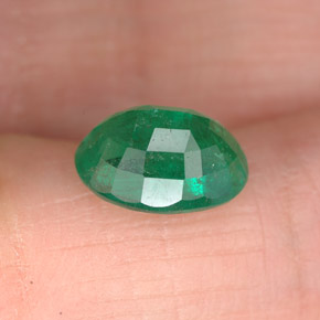 Smeraldo naturale verde da 1,60 ct, taglio ovale, SI