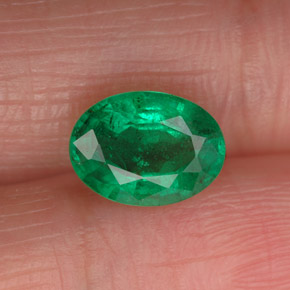 Smeraldo naturale verde da 1,75 ct, taglio ovale, SI