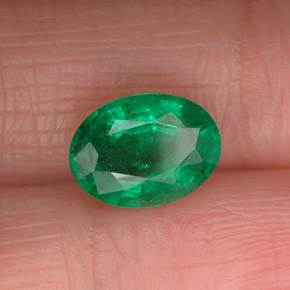 Smeraldo naturale verde da 1,75 ct, taglio ovale, SI