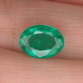 Smeraldo naturale verde da 1,73 ct, taglio ovale, VS-SI
