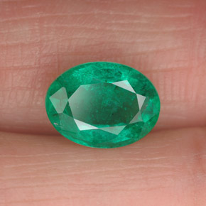 Smeraldo naturale verde da 1,73 ct, taglio ovale, VS-SI