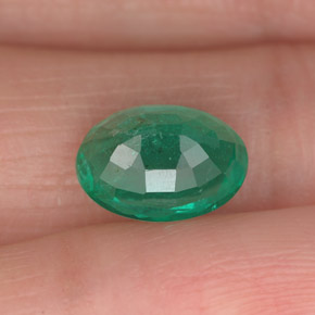 Smeraldo naturale verde da 1,73 ct, taglio ovale, VS-SI