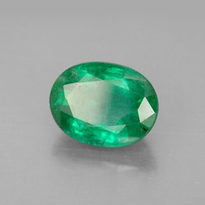 Smeraldo naturale verde da 2,89 ct, taglio ovale, VS-SI