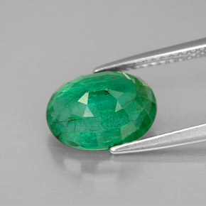 Smeraldo naturale verde da 2,89 ct, taglio ovale, VS-SI