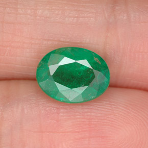 Smeraldo naturale verde da 1,56 ct, taglio ovale, SI