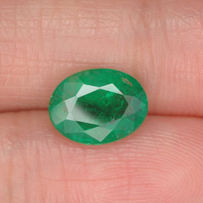 Smeraldo naturale verde da 1,56 ct, taglio ovale, SI