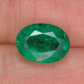 Smeraldo naturale verde da 2,46 ct, taglio ovale, SI-I1