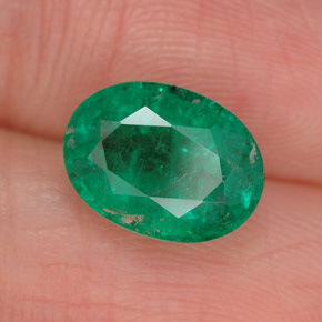 Smeraldo naturale verde da 2,46 ct, taglio ovale, SI-I1