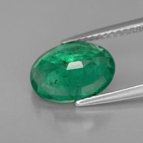 Smeraldo naturale verde da 2,81 ct, taglio ovale, VS-SI