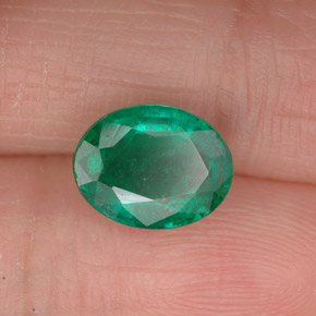 Smeraldo naturale verde da 1,63 ct, taglio ovale, VS-SI