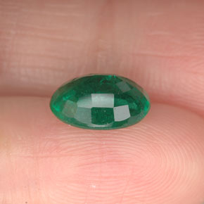 Smeraldo naturale verde da 1,63 ct, taglio ovale, VS-SI