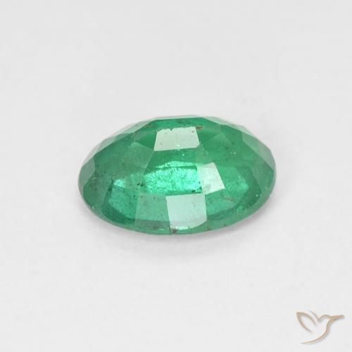 Smeraldo naturale verde da 1,48 ct, taglio ovale, VS-SI