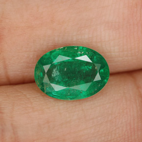 Smeraldo naturale verde da 1,60 ct, taglio ovale, SI-I1