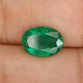 Smeraldo naturale verde da 1,60 ct, taglio ovale, SI-I1