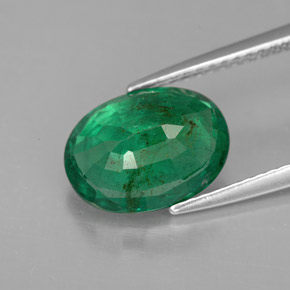 Smeraldo naturale verde da 2,67 ct, taglio ovale, VS