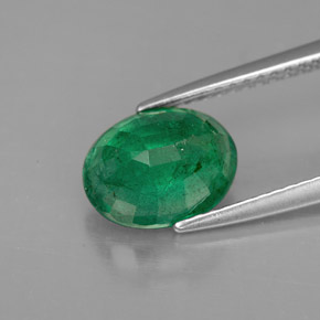 Smeraldo naturale verde da 1,99 ct, taglio ovale, VS-SI