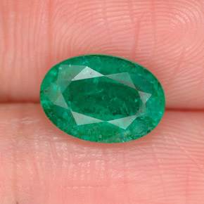 Smeraldo naturale verde da 1,64 ct, taglio ovale, SI-I1