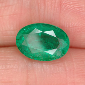 Smeraldo naturale verde da 1,64 ct, taglio ovale, SI-I1