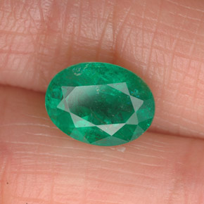 Smeraldo naturale verde da 1,85 ct, taglio ovale, SI-I1