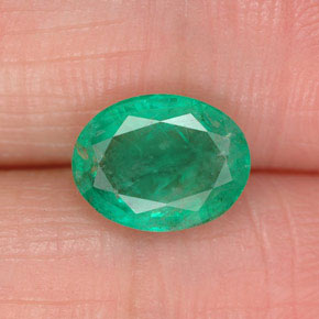 Smeraldo naturale verde da 1,64 ct, taglio ovale, SI