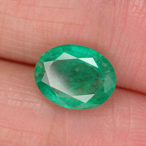 Smeraldo naturale verde da 1,64 ct, taglio ovale, SI